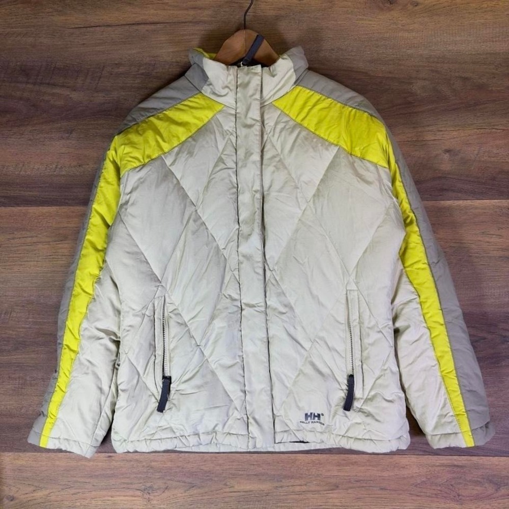 Helly Hansen Women's Quilted Jacket Medium Beige Yellow‎ Coat